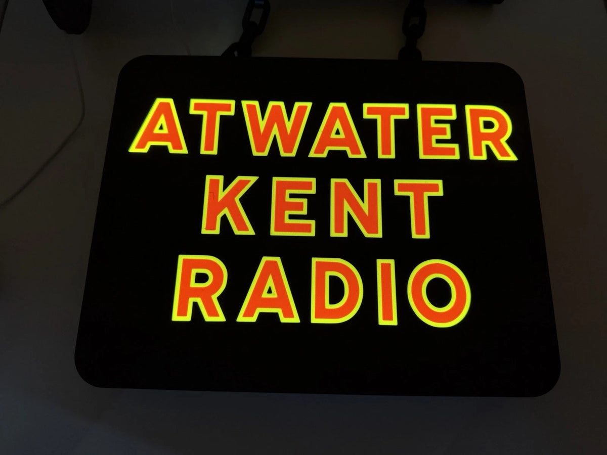 Atwater Kent Radio - Square Dual Side Pub Style Light Up LED Sign