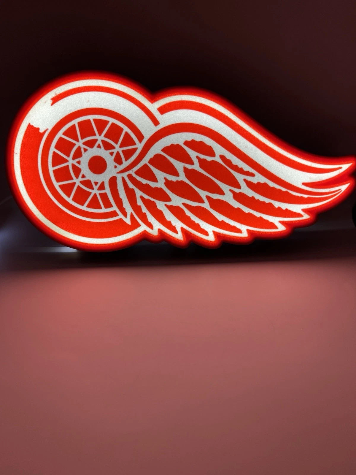 Detroit Redwings NHL Hockey - Light Up LED Neon Sign Red Wings Stick Puck Goalie