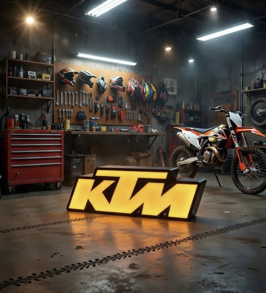 KTM Motorcycle Light Up LED Neon Sign - Motocross Dirtbike Moto Duke MX