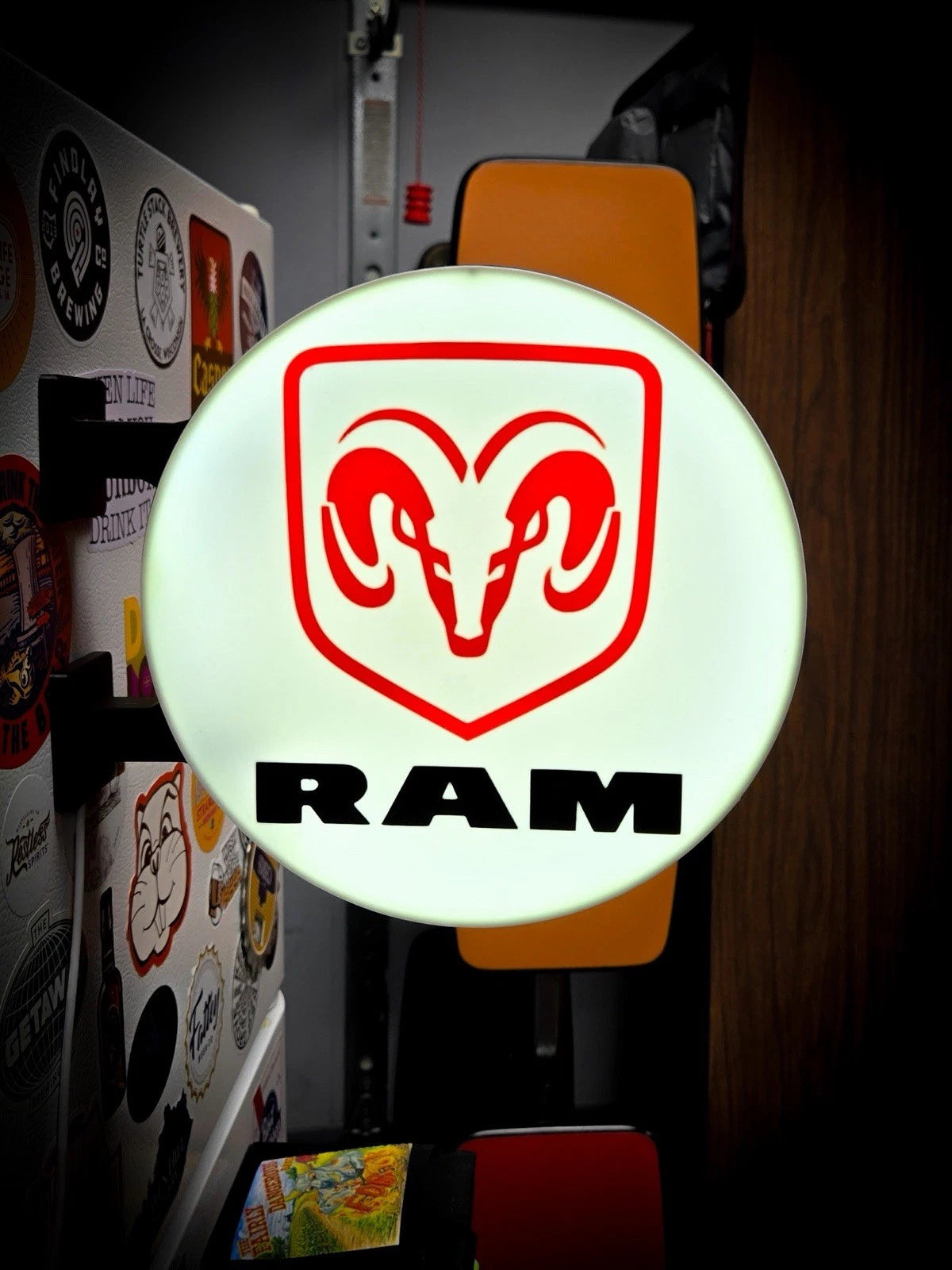 Dodge Ram Trucks 13” Pub Style Dual Side Light Up LED Sign Pub Bar Mancave