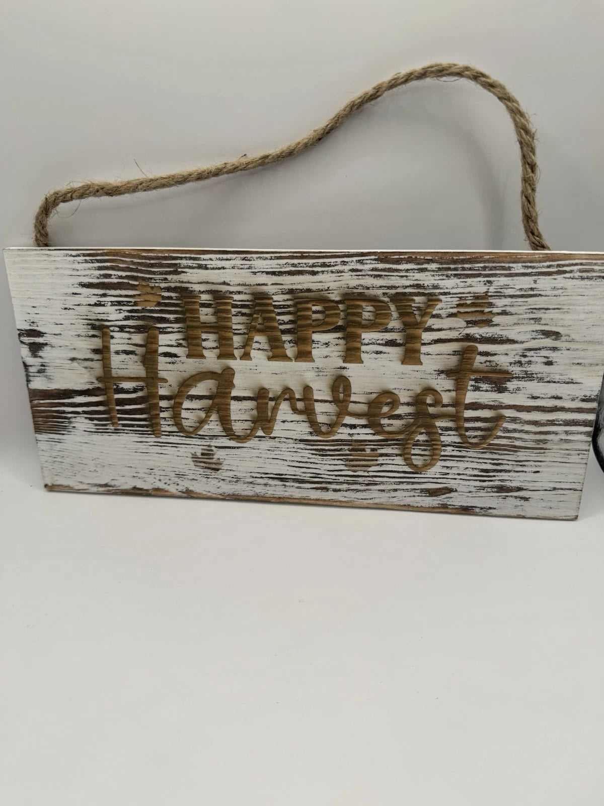 Rustic Wood Sign Fall Decoration - Happy Harvest Cute Wall Sign