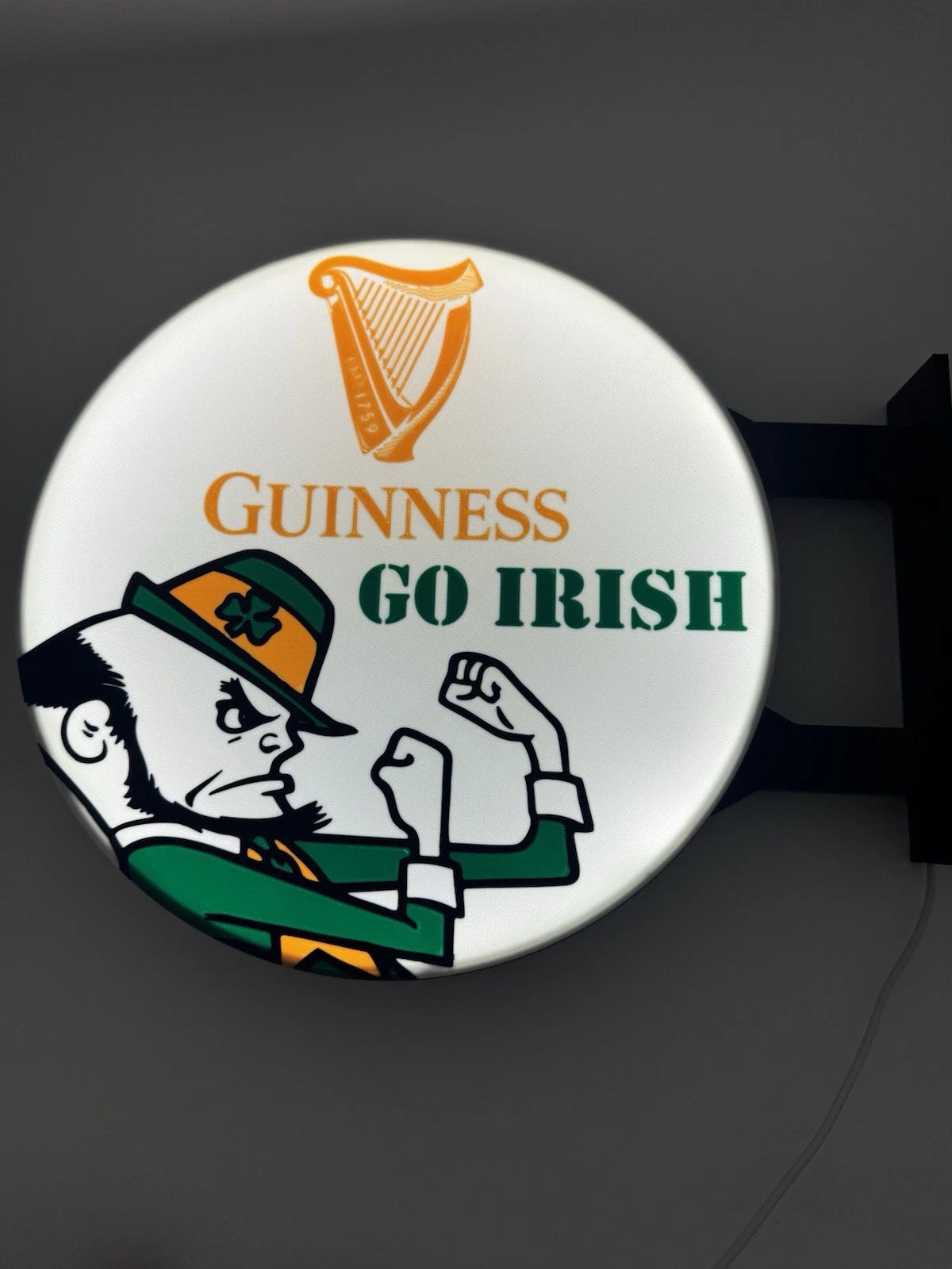 Guinness Beer Notre Dame Pub Style Dual Side Light Up LED Sign Bar Irish College