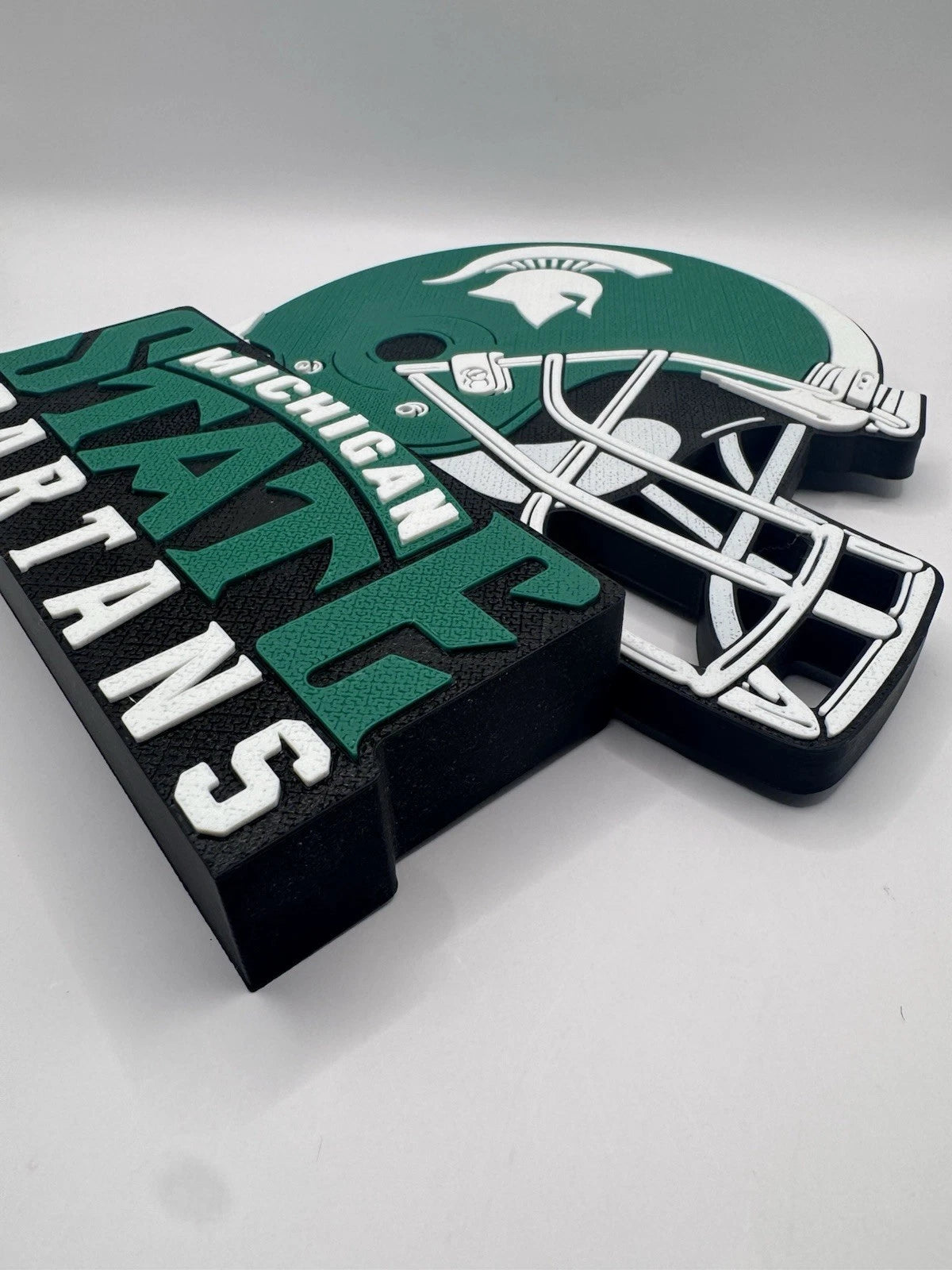 Michigan State University Spartans Football Helmet 3D Wall Sign Man Cave Decor