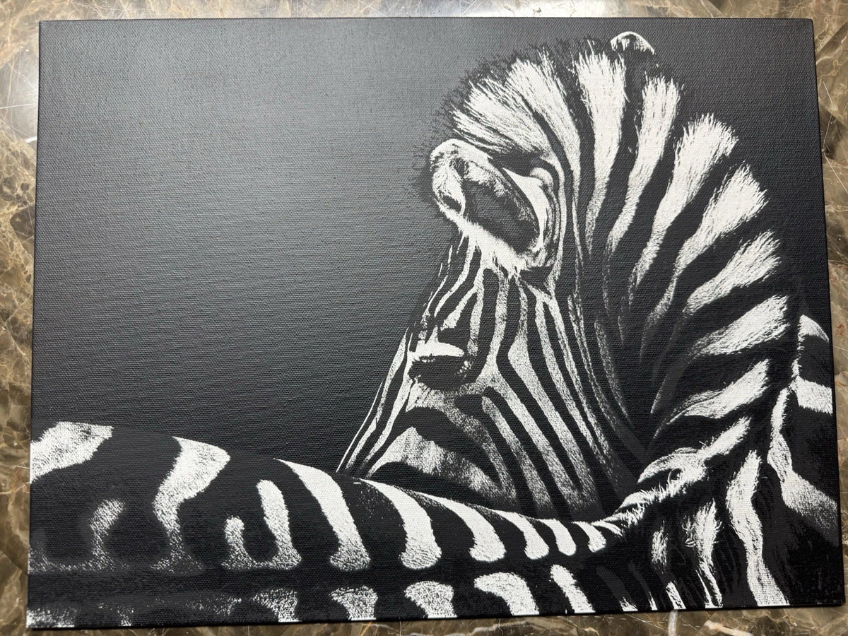 Zebra - Oil On Canvas 16x12