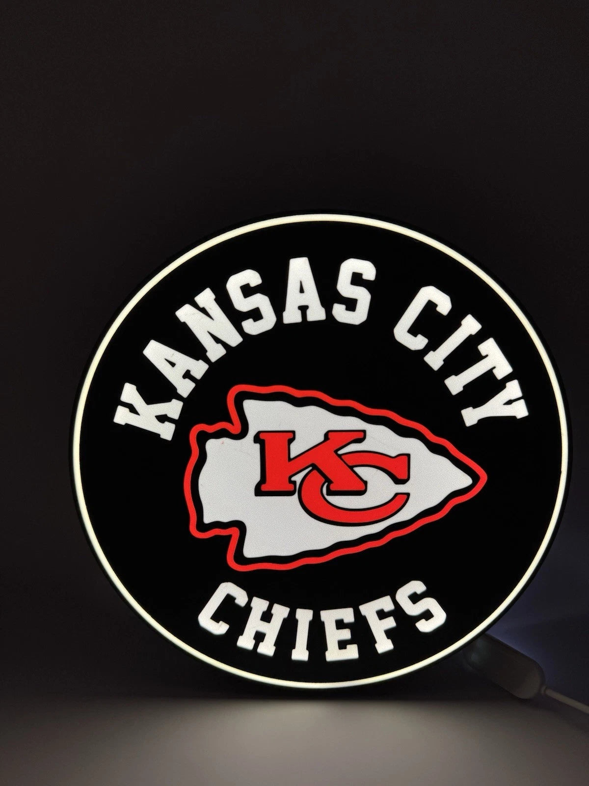 Kansas City Chiefs Light Up LED Neon Sign for Man Cave With USB Power Cord