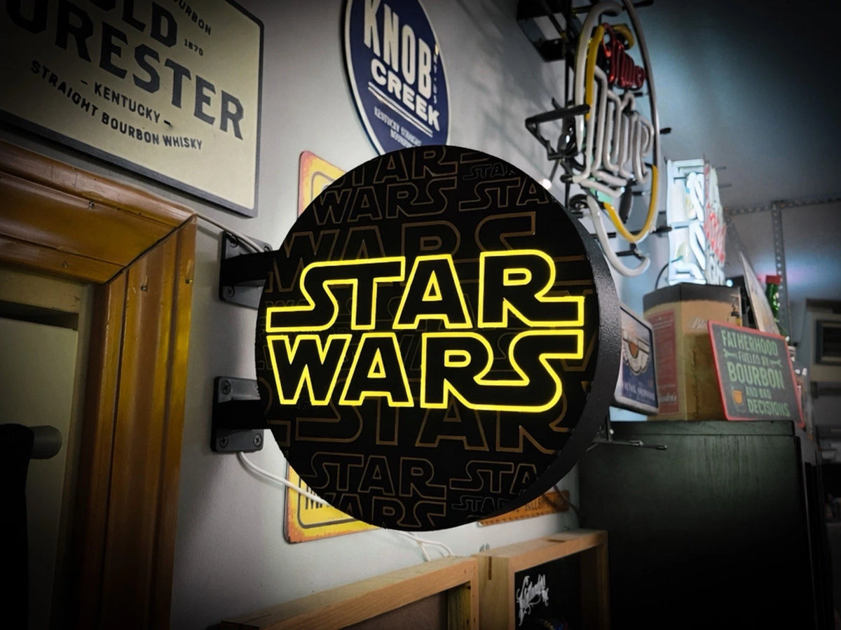 Star Wars 13” Pub Style Dual Side Light Up LED Sign Pub Bar Mancave
