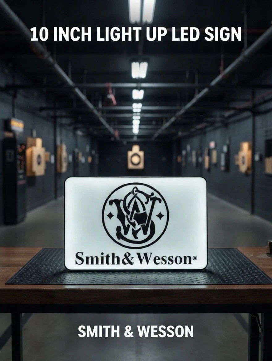 Smith & Wesson Light Up LED Neon Sign - 2a Reloading Shooting Hunting