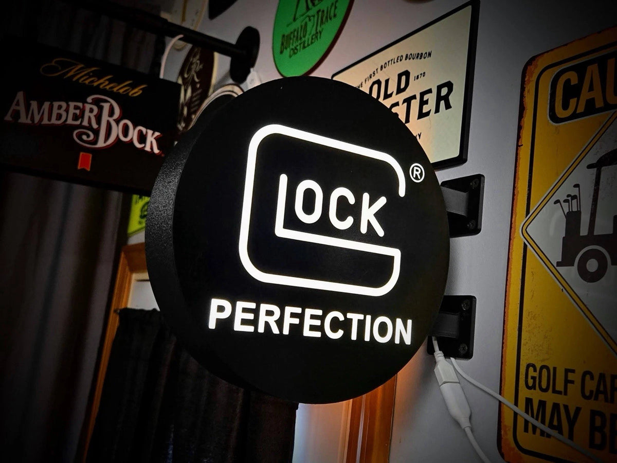 Glock Firearms - 13” Pub Style Dual Side Light Up LED Sign Pub Bar Mancave