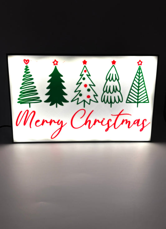 Four Trees - Merry Christmas LED Sign