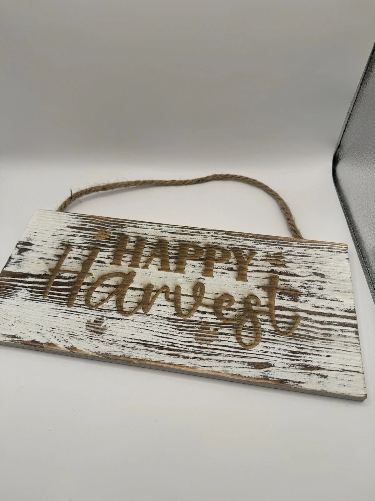 Rustic Wood Sign Fall Decoration - Happy Harvest Cute Wall Sign