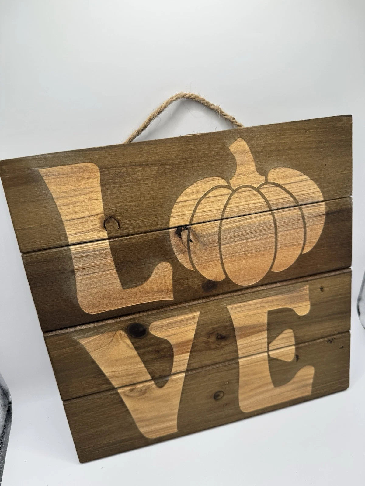 Cute Rustic Wood Sign - Fall Decoration - Pumpkins Love - Hand Made