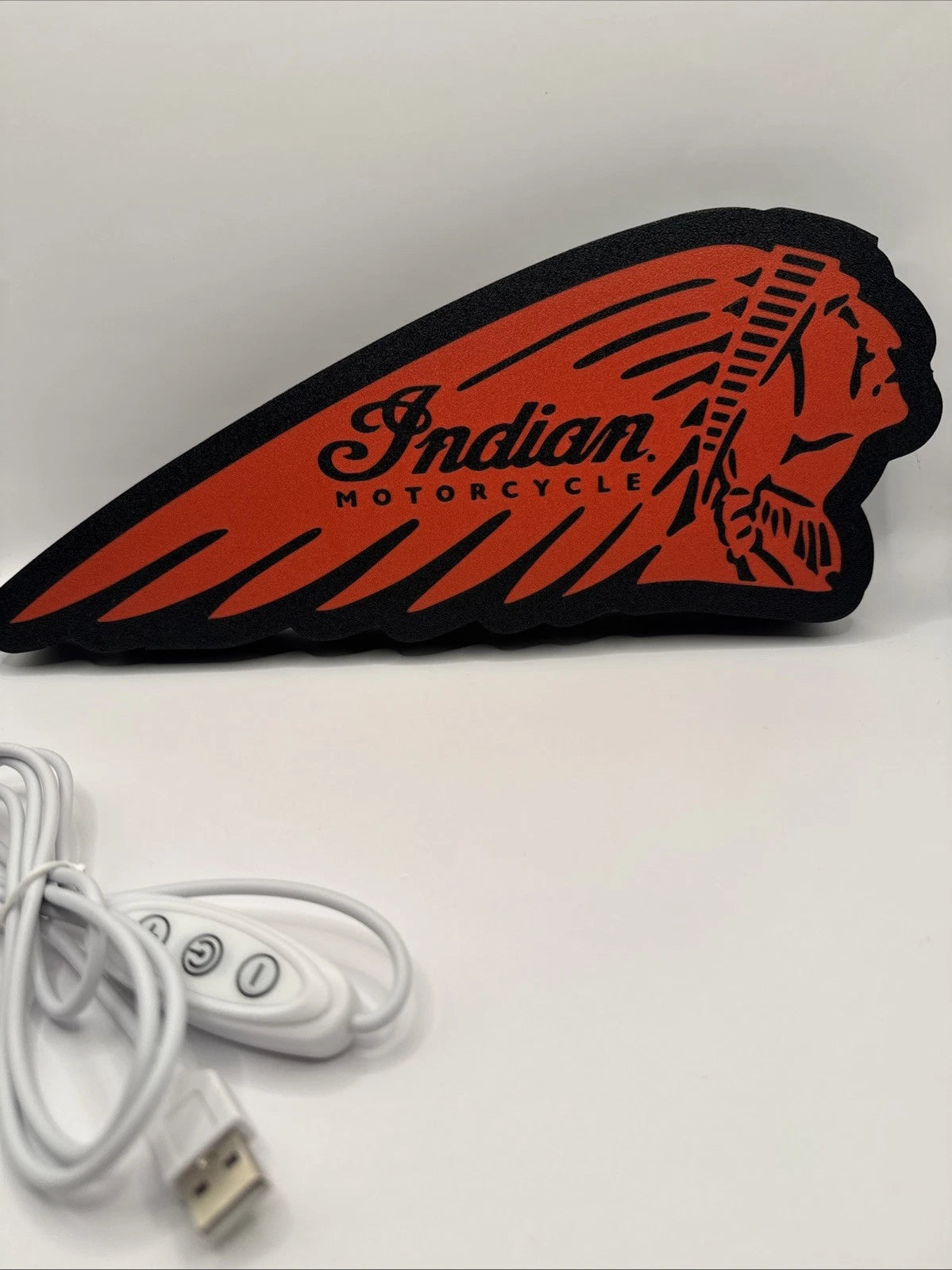 Indian Motorcycle Vintage Scout Chief - Light Up LED Neon Sign With USB Powered