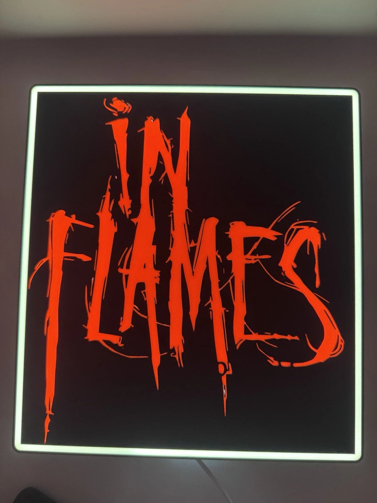 In Flames Metal Rock Band LED Neon Light Up Sign With USB Power Cord