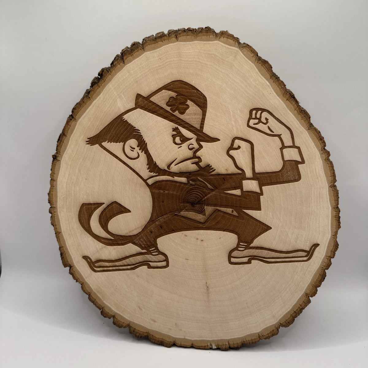 Notre Dame Fighting Irish Rustic Live Edge Wood Wall Sign Mancave Garage Decor