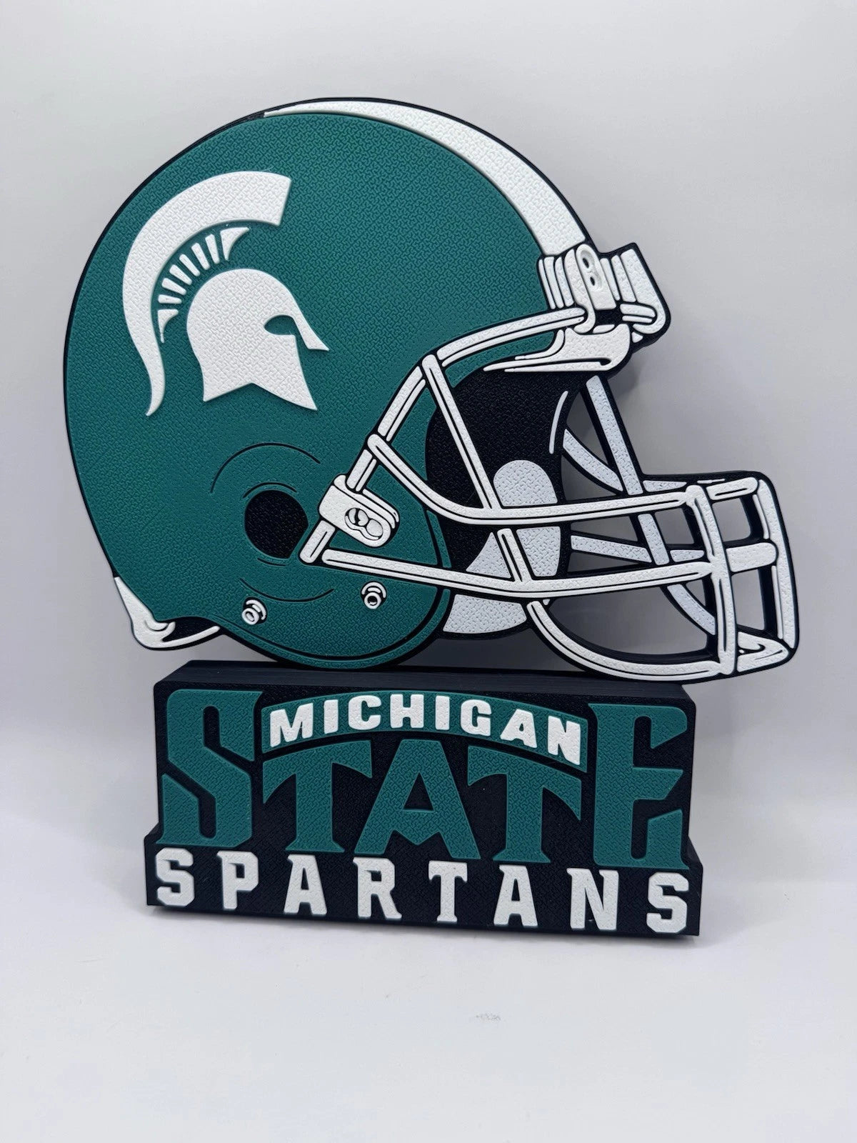 Michigan State University Spartans Football Helmet 3D Wall Sign Man Cave Decor