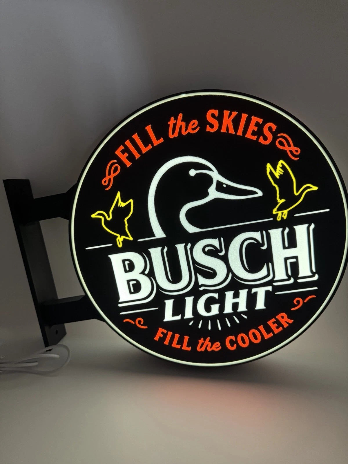 Busch Lite Ducks Unlimited 13”  Pub Style Dual Side Light Up LED Sign Bar Garage