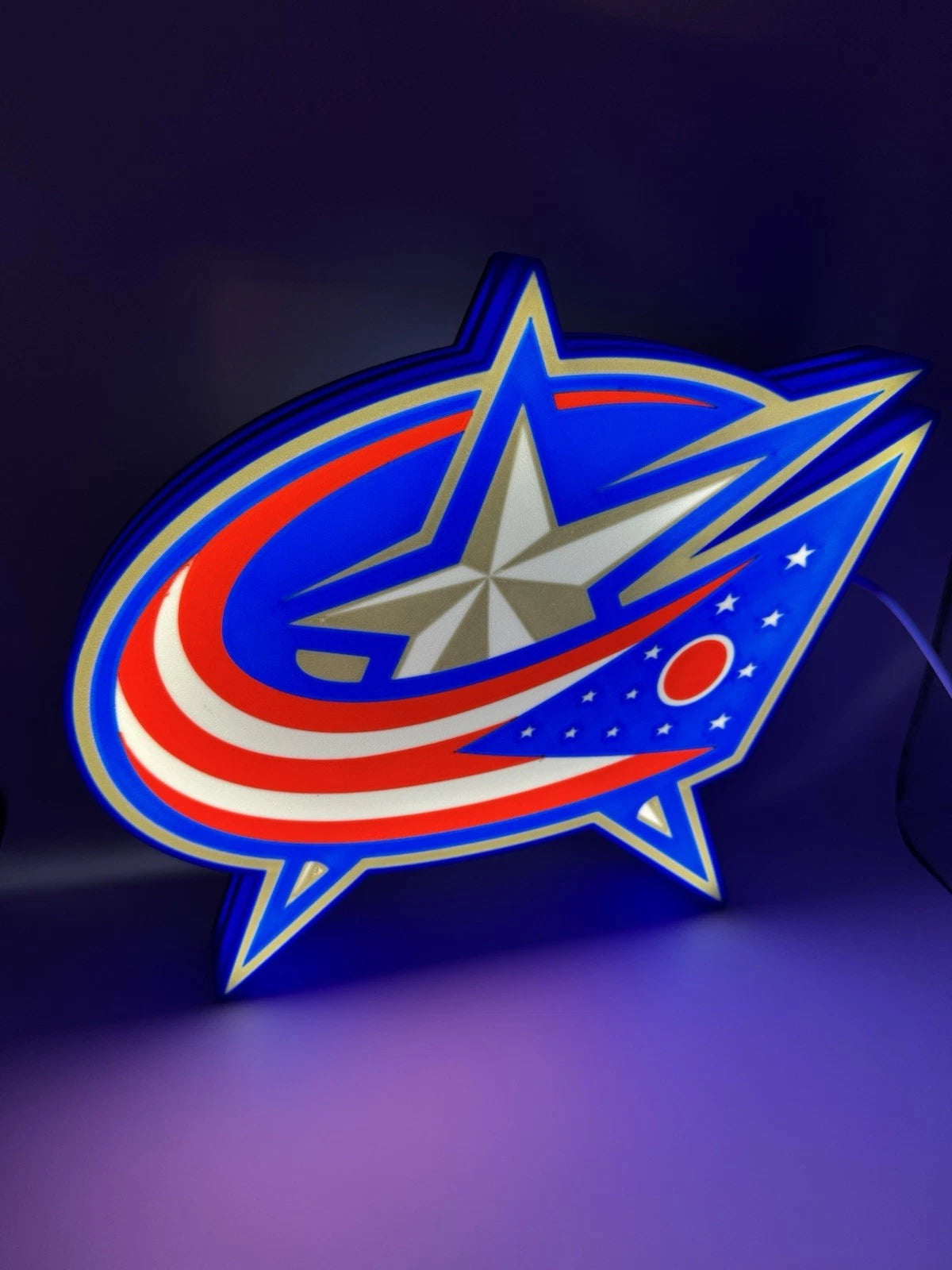 Columbus Blue Jackets NHL Hockey - Light Up LED Neon Sign With USB
