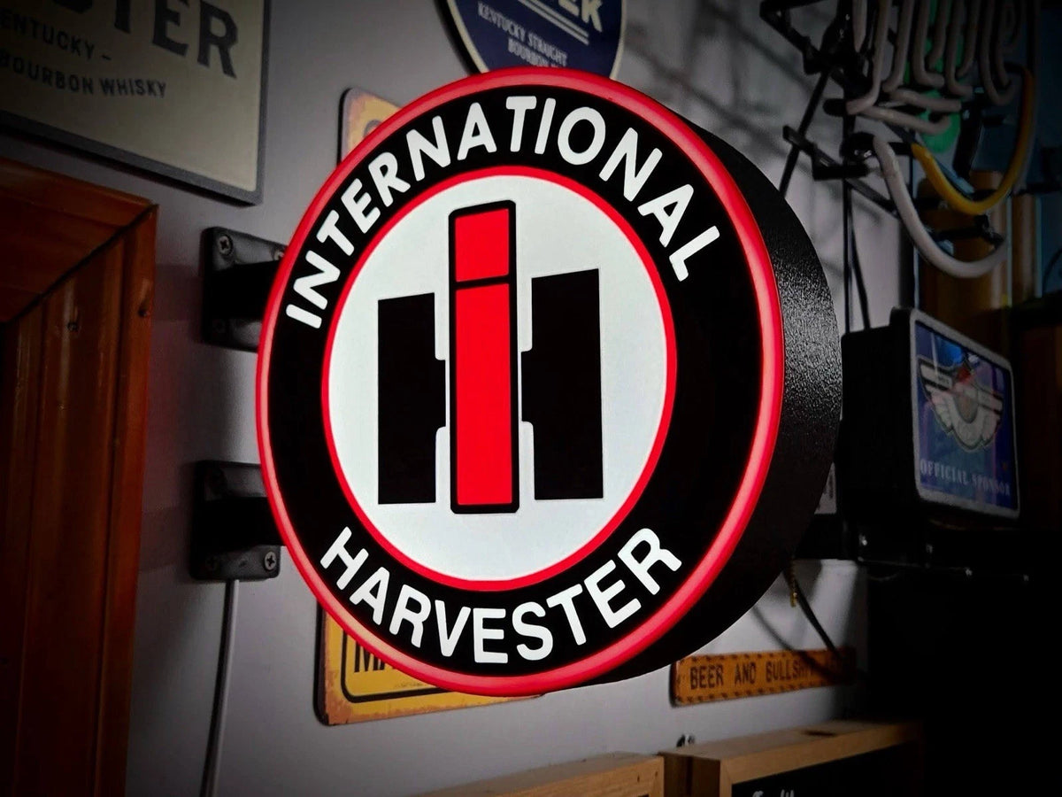 International Harvester 13” Pub Style Dual Side Light Up LED Sign