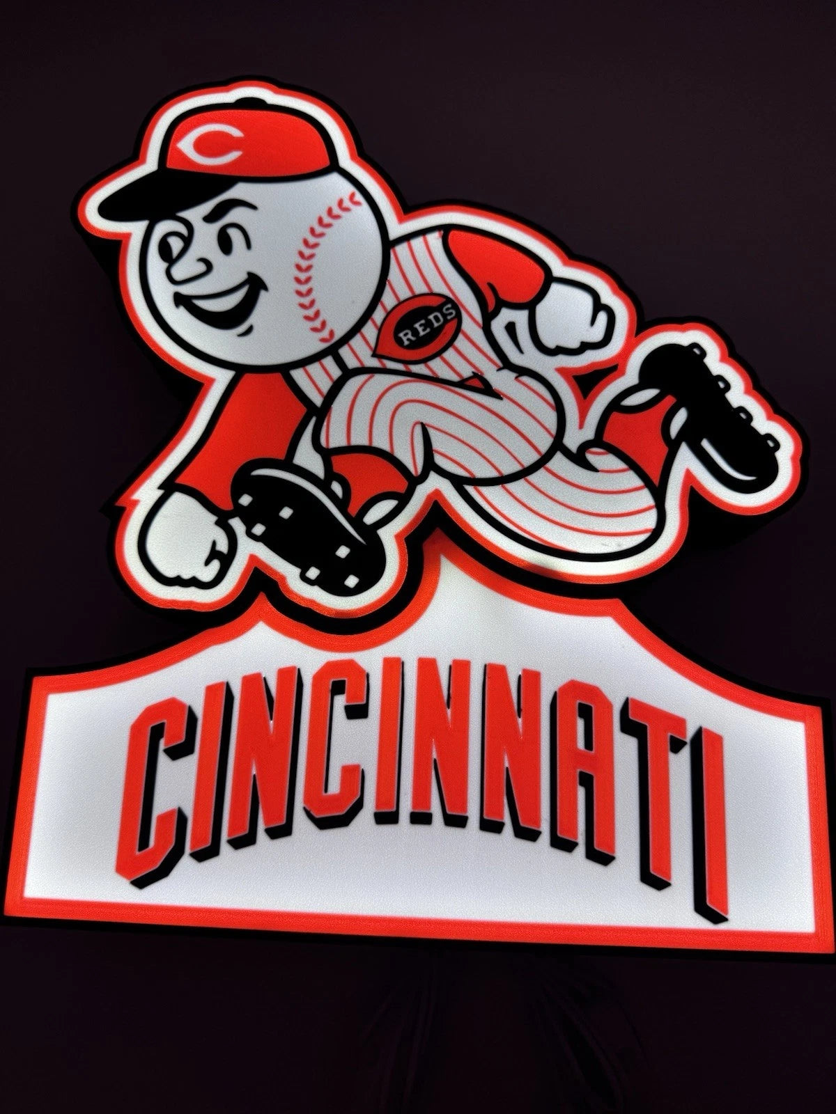 Cincinnati Reds Mr Red LED Neon Light Up Sign MLB Baseball