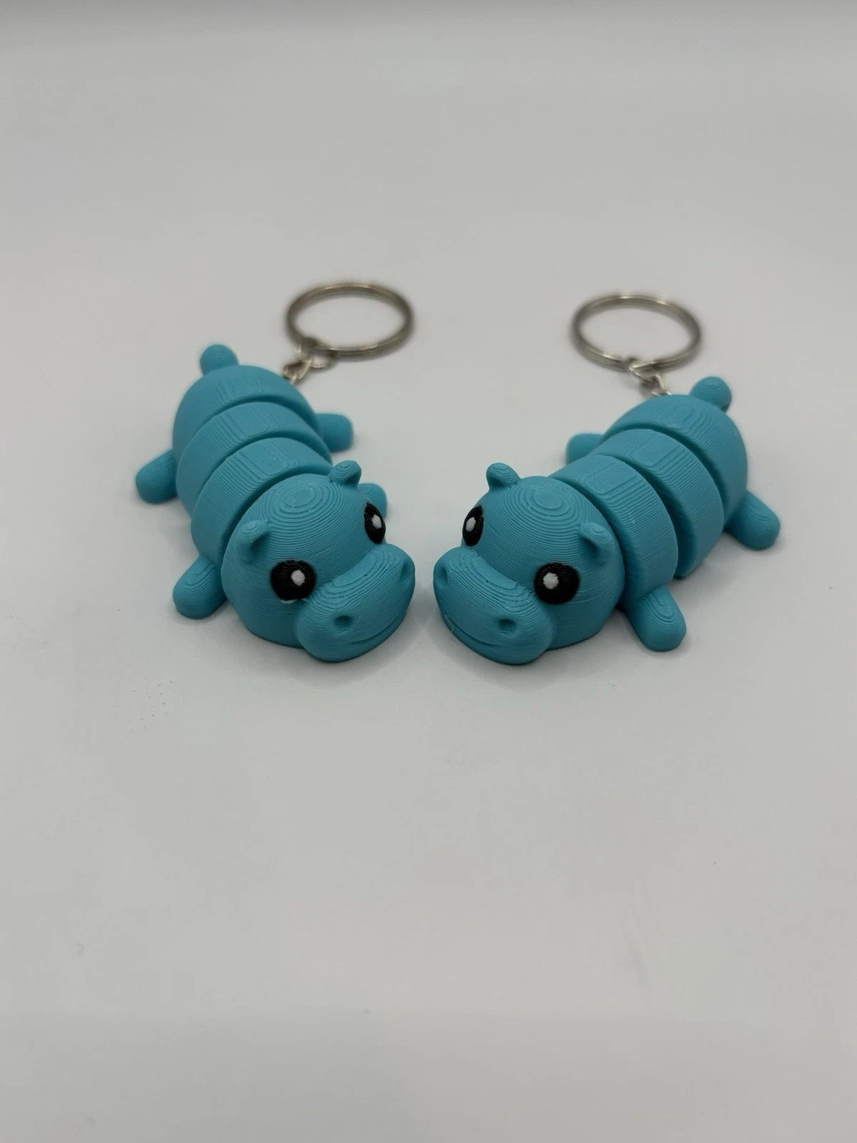 Blue Hippopotamus Fidget Keychain