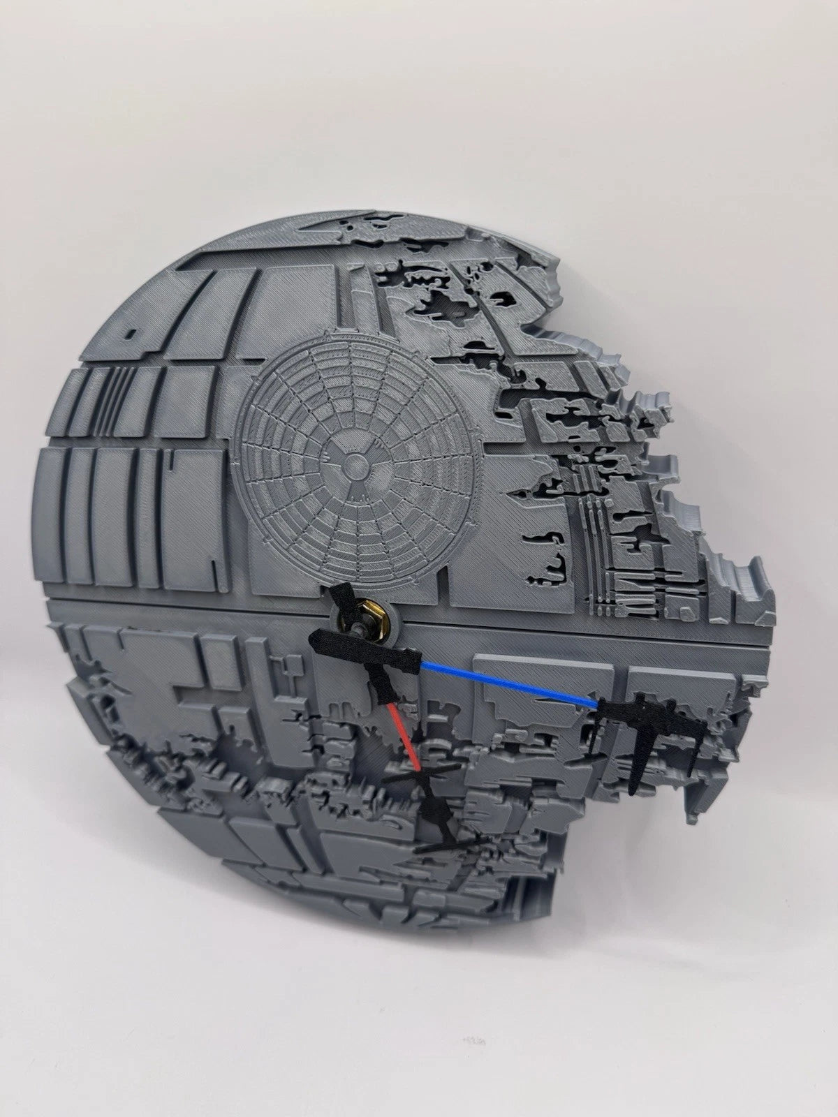 Star Wars Death Star Wall Clock - Tie Fighter X Wing Lightsaber 10.5”