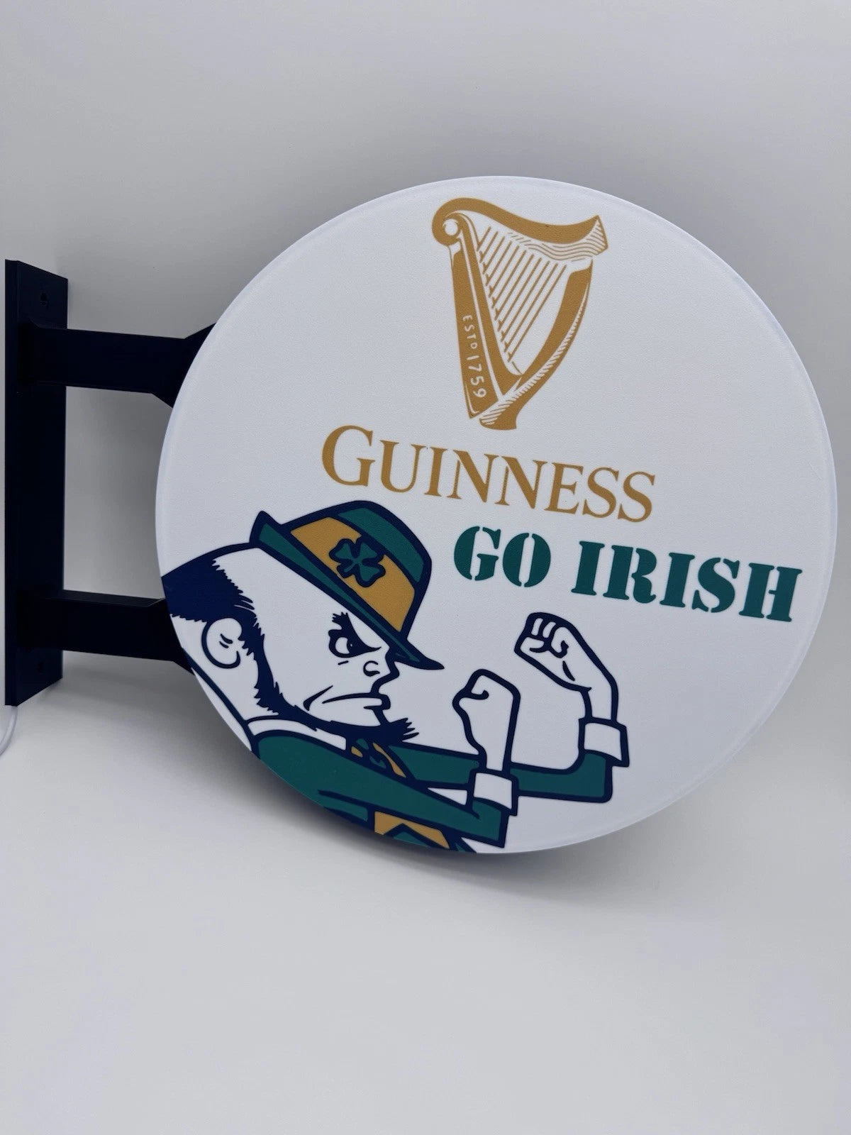 Guinness Beer Notre Dame Pub Style Dual Side Light Up LED Sign Bar Irish College