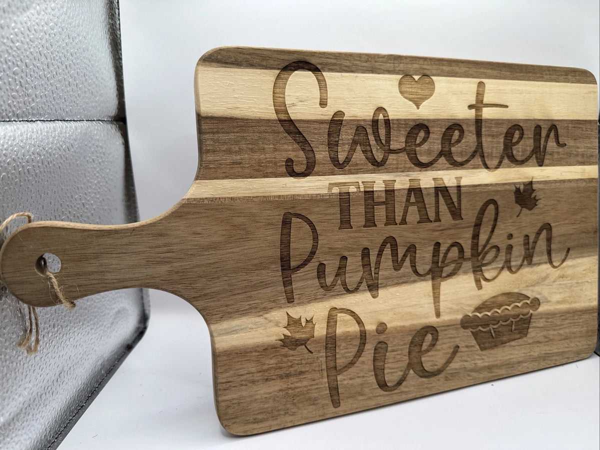 Sweet Pumpkin Pie Fall Decor - Engraved Wooden Cutting Board