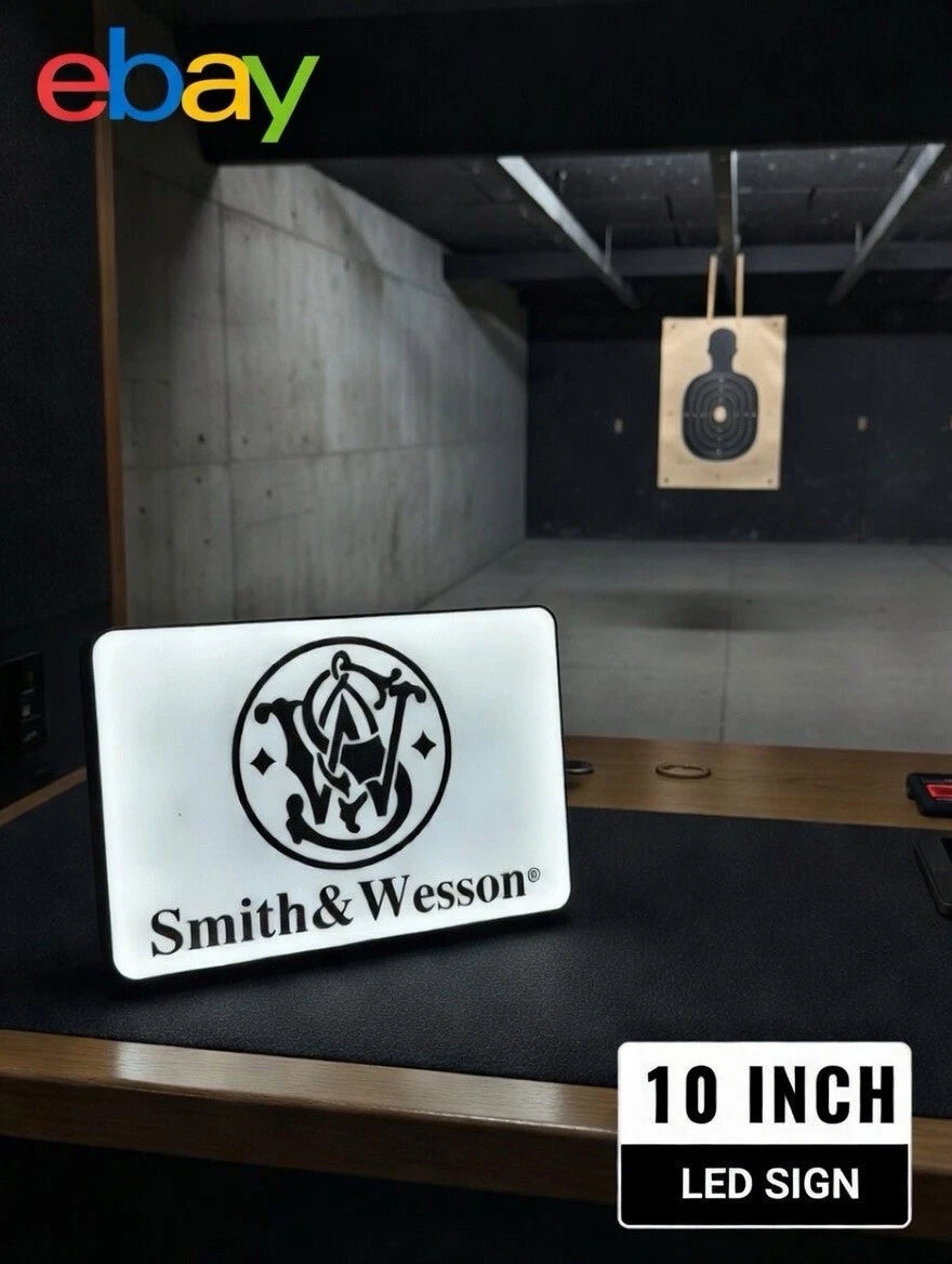 Smith & Wesson Light Up LED Neon Sign - 2a Reloading Shooting Hunting