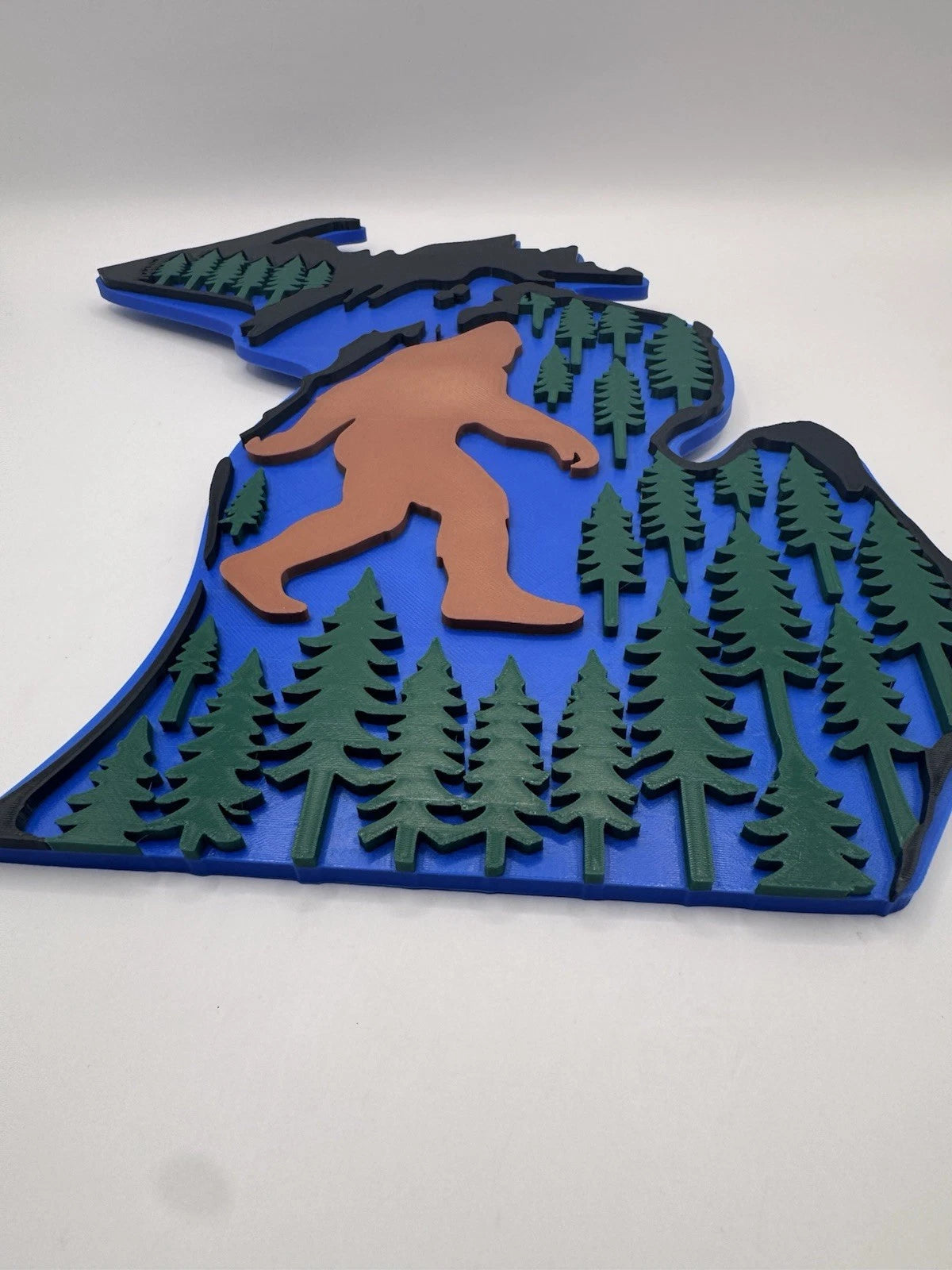 Michigan Bigfoot Woods And Water 3D Wall Sign