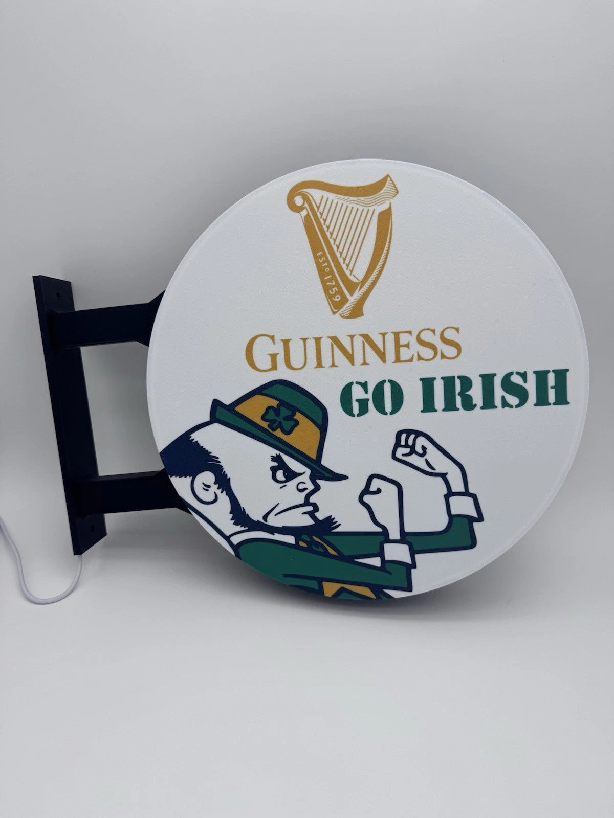 Guinness Beer Notre Dame Pub Style Dual Side Light Up LED Sign Bar Irish College