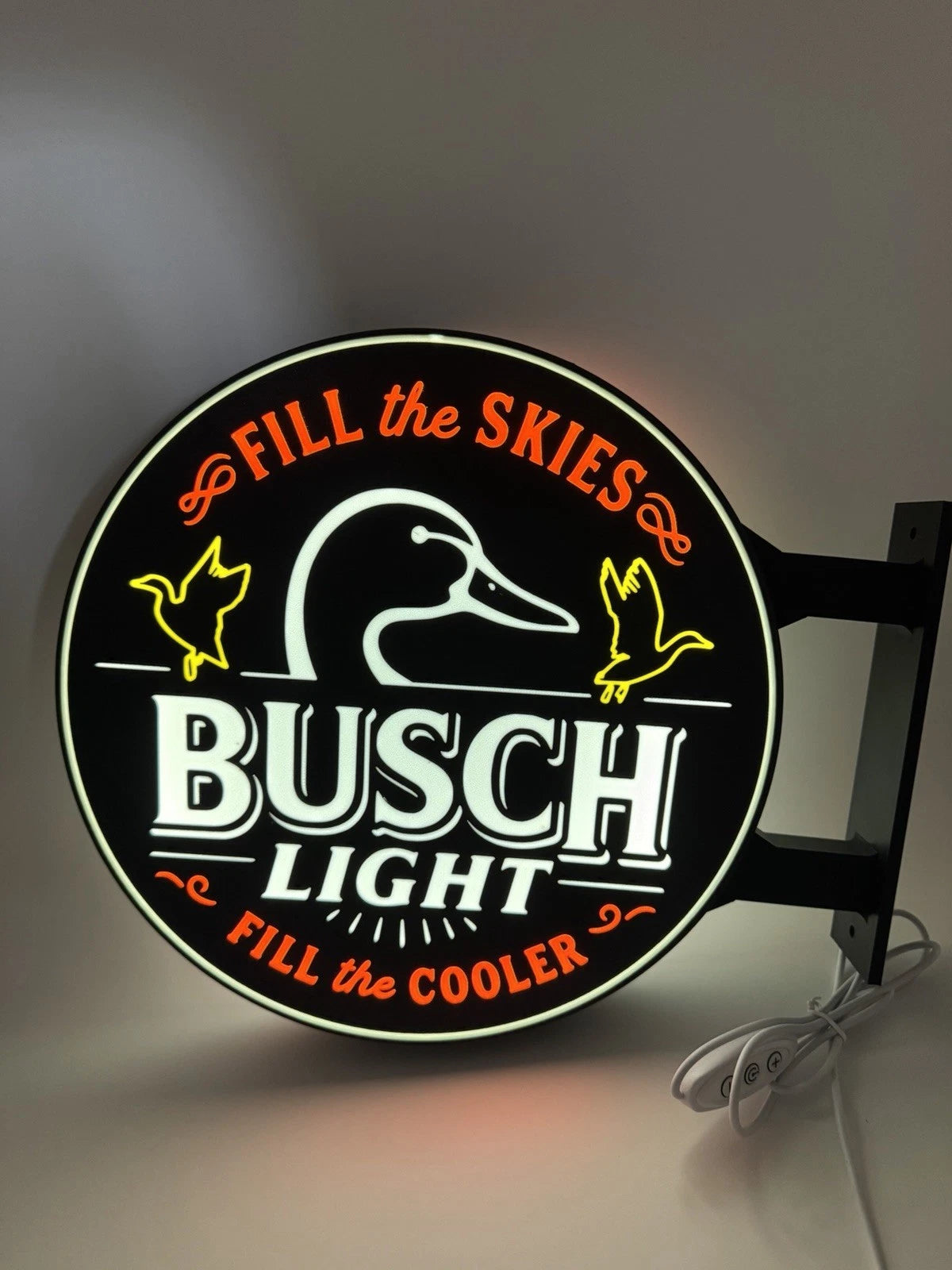 Busch Lite Ducks Unlimited 13”  Pub Style Dual Side Light Up LED Sign Bar Garage