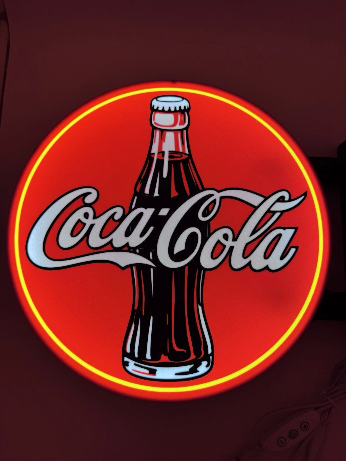 Coca Cola Classic Pub Style Dual Side Light Up LED Sign Bar Man Cave Wall Decor