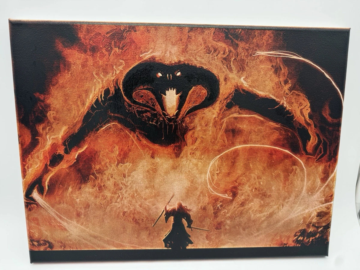 Gandolf VS Balrog - Oil On Canvas 16x12 LOTR Artwork