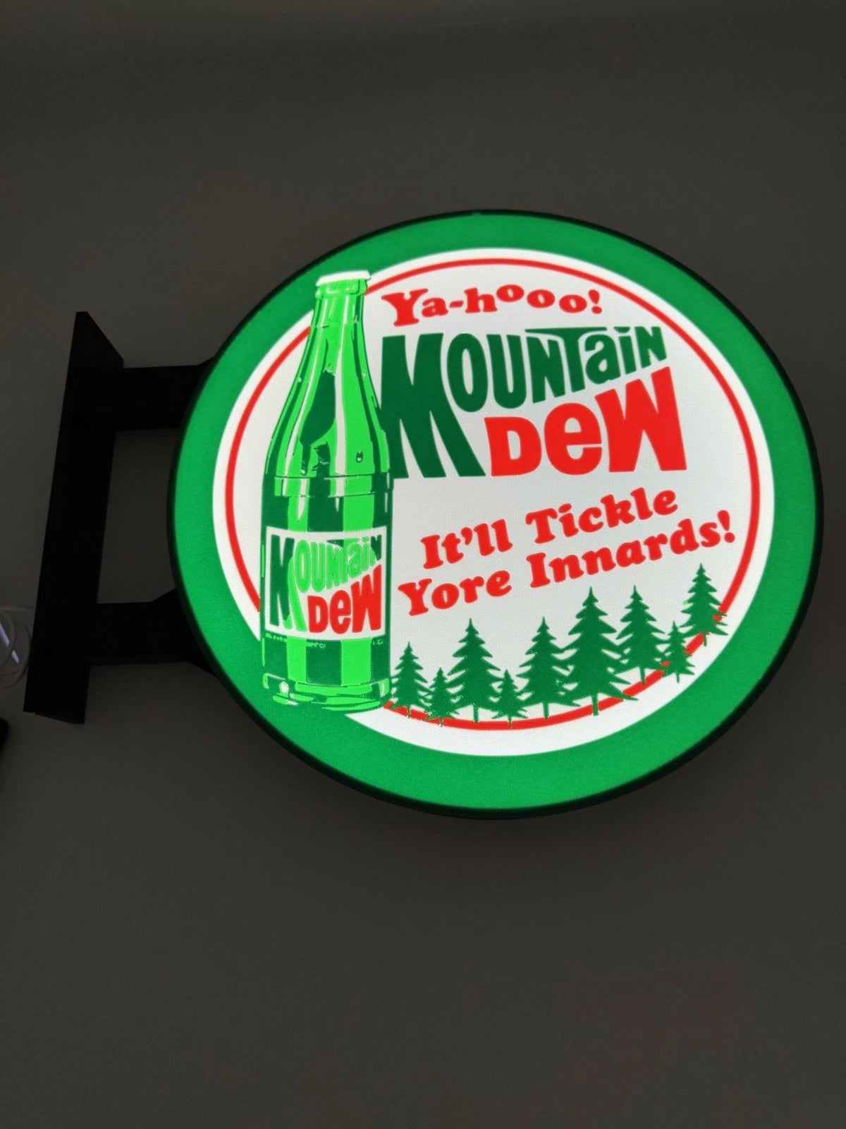 Mountain Dew - 13”  Pub Style Dual Side Light Up LED Sign Pub Bar Mancave Soda