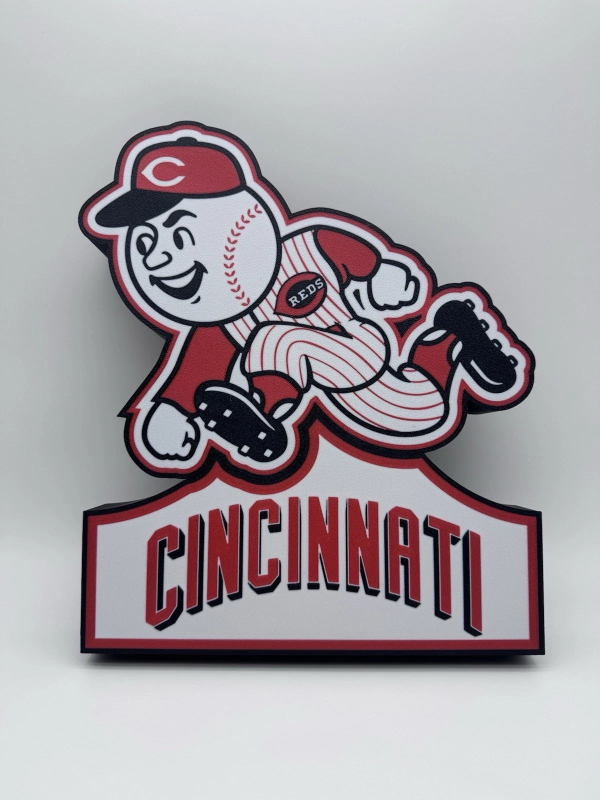 Cincinnati Reds Mr Red LED Neon Light Up Sign MLB Baseball