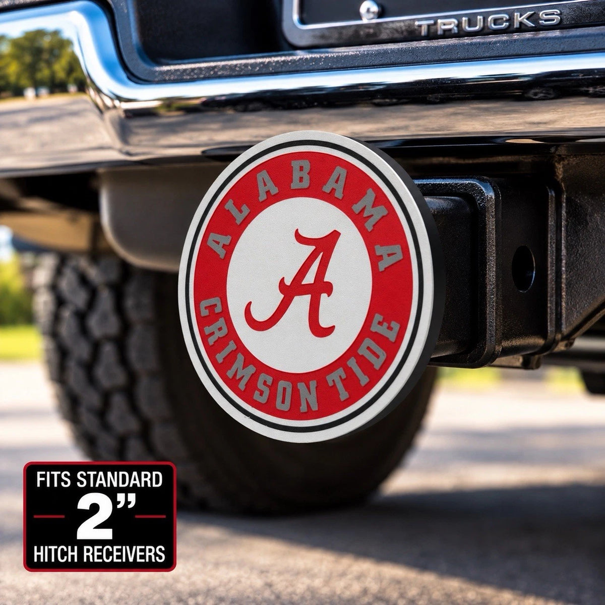Alabama Crimson Tide Football Tow Hitch Receiver Cover Fits 2” Towing Truck SUV