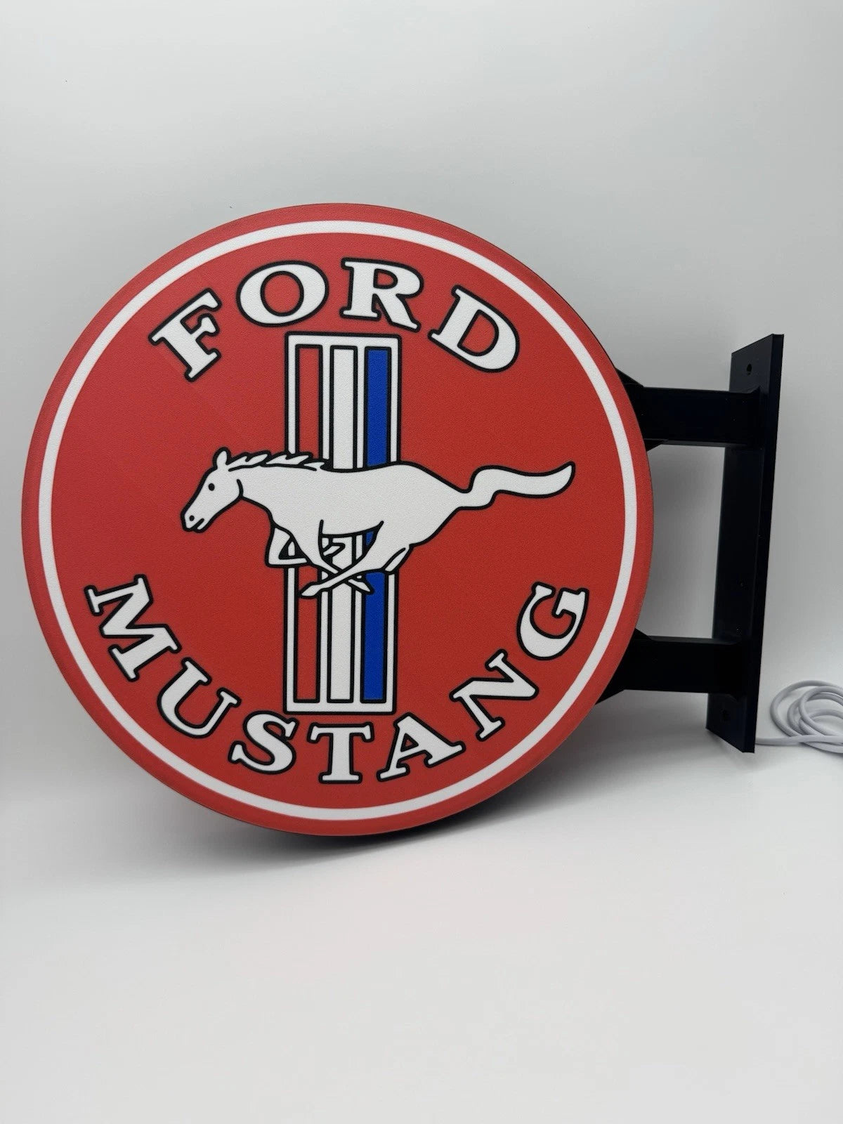 Ford Mustang  13”  Pub Style Dual Side Light Up LED Sign Garage Mancave Pub