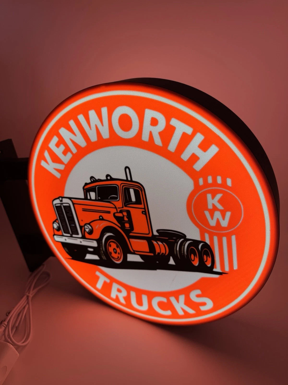 Kenworth Trucks 13”  Pub Style Dual Side Light Up LED Sign Pub Bar Mancave