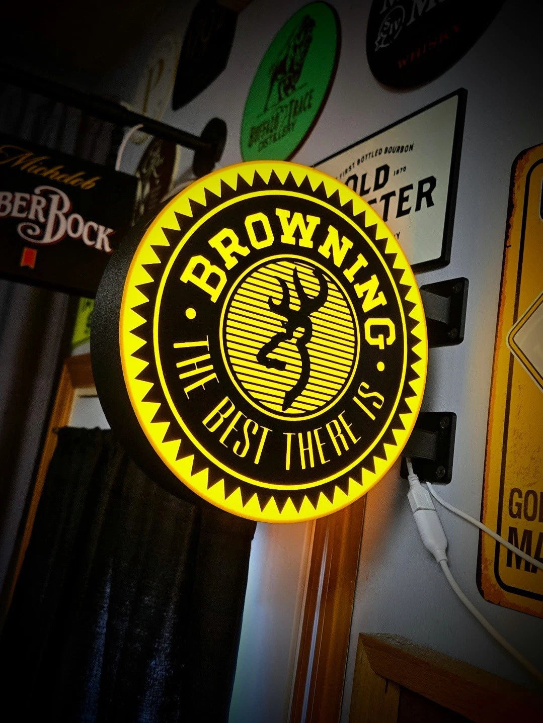 Browning Firearms - 13”  Pub Style Dual Side Light Up LED Sign Pub Bar Mancave