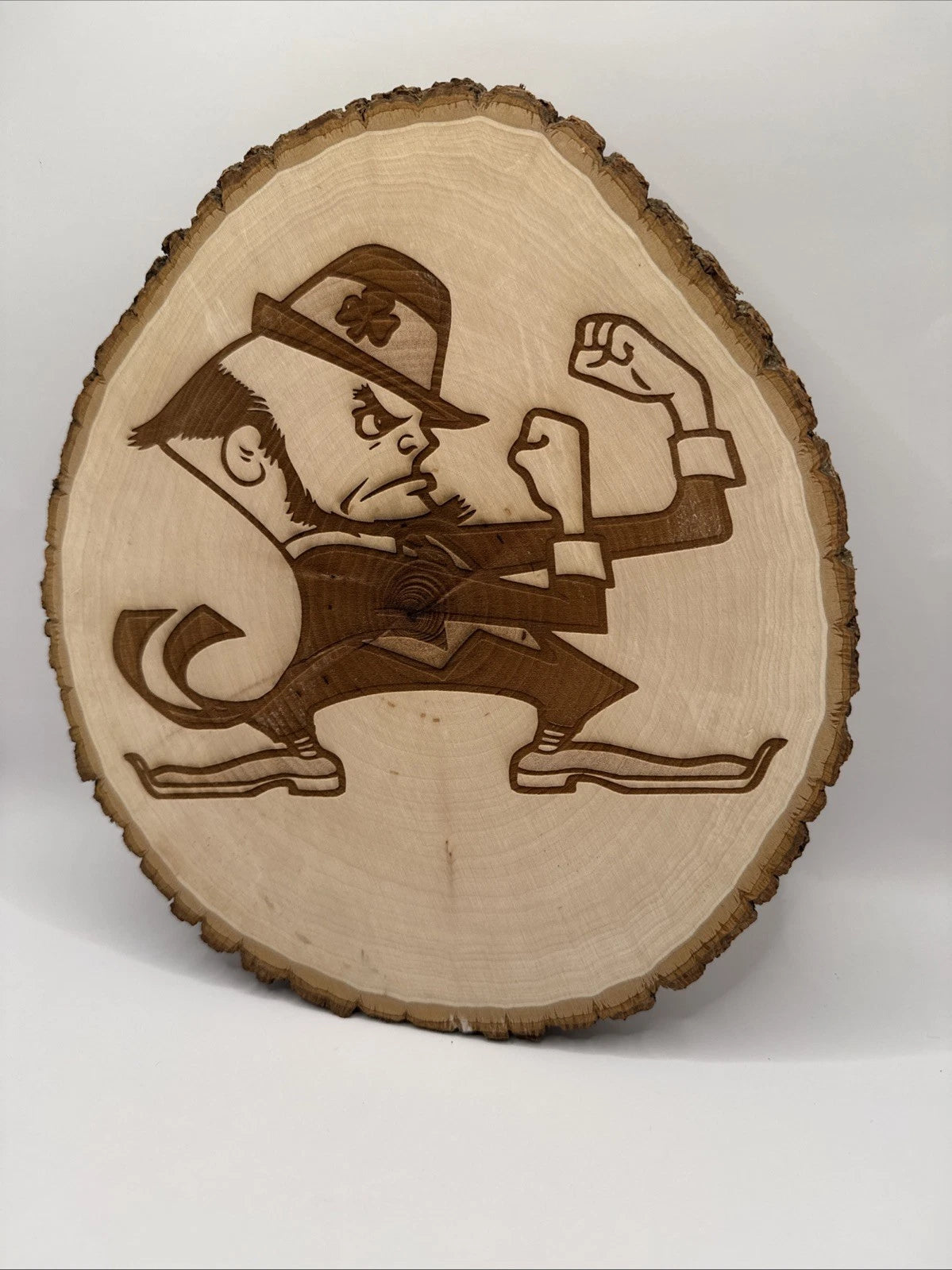 Notre Dame Fighting Irish Rustic Live Edge Wood Wall Sign Mancave Garage Decor