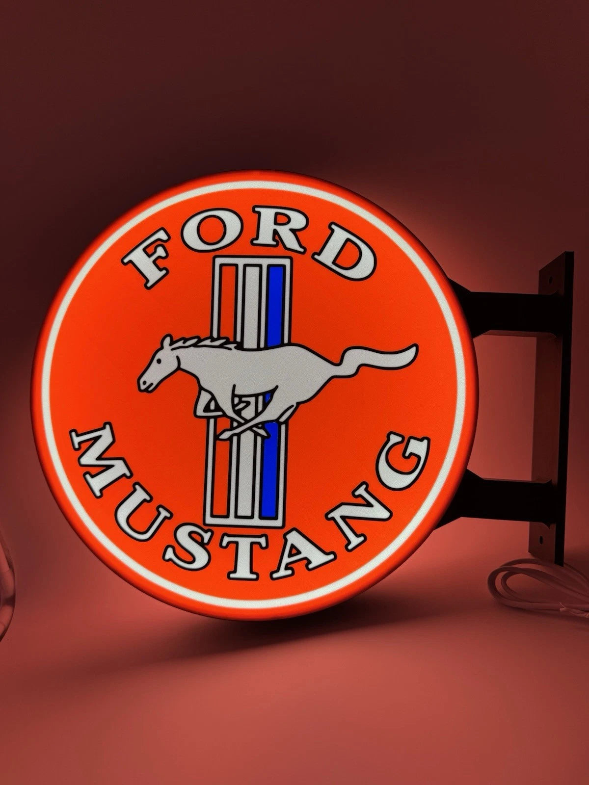 Ford Mustang  13”  Pub Style Dual Side Light Up LED Sign Garage Mancave Pub