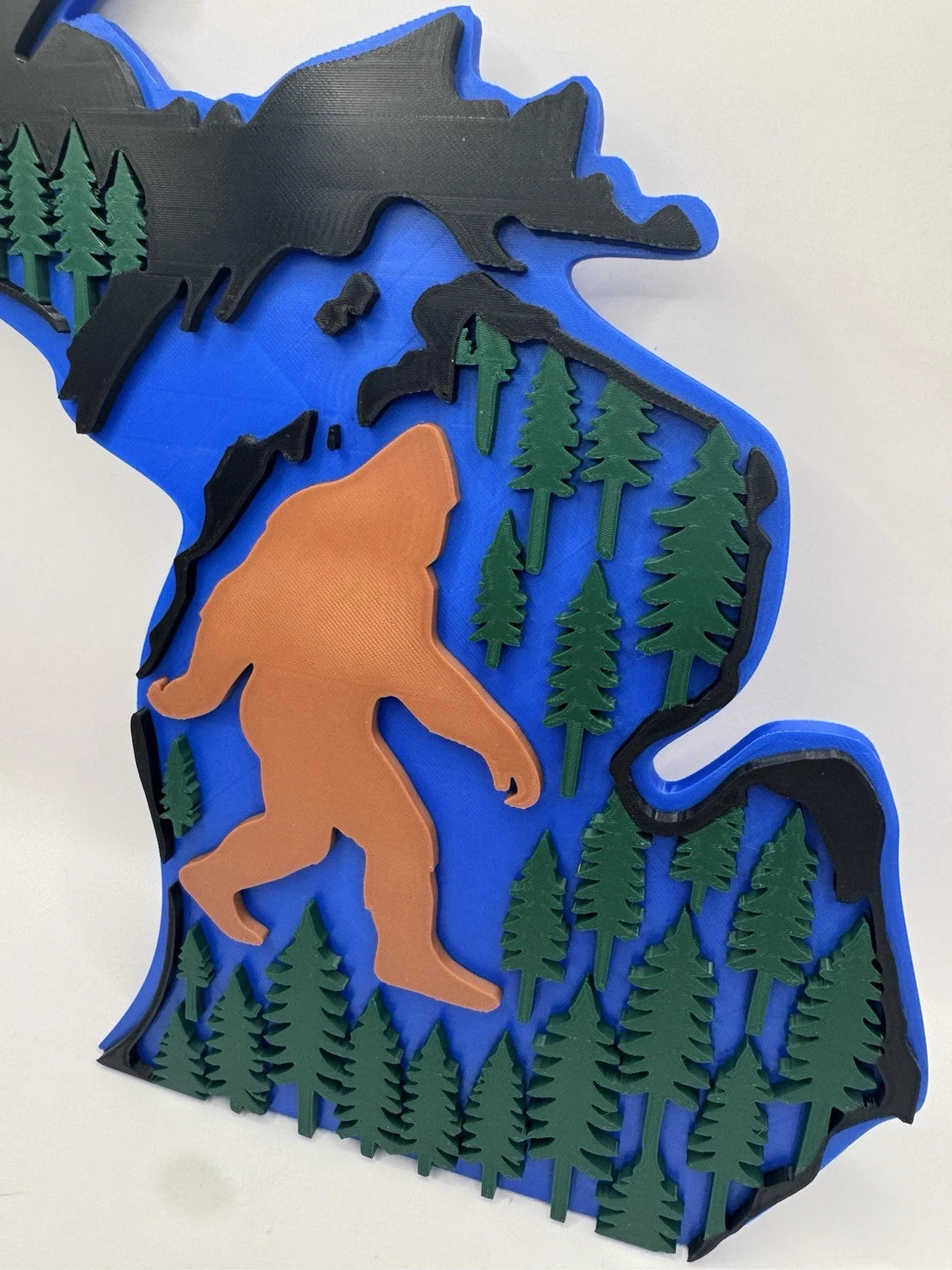 Michigan Bigfoot Woods And Water 3D Wall Sign