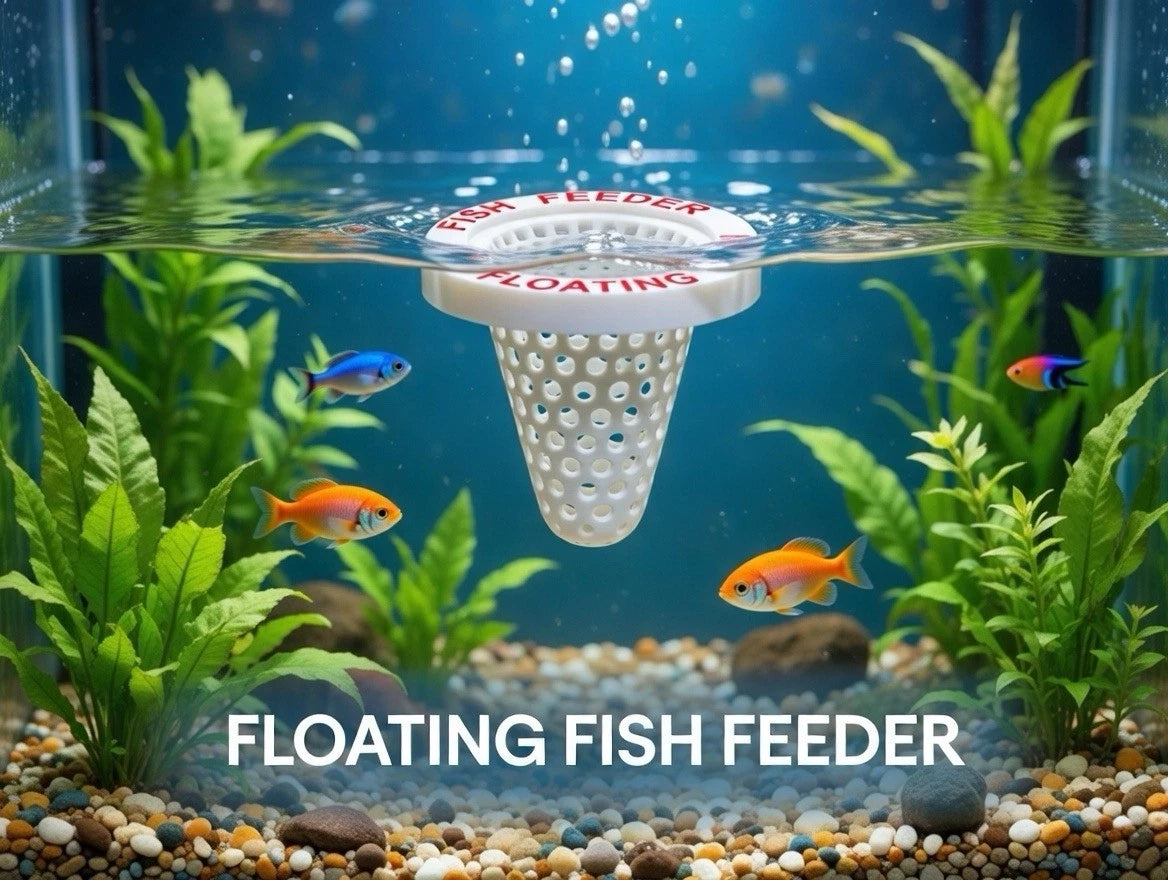 Aquarium Floating Fish Feeder Ring - Worms Krill Brine Mysis Pellet Flake Food