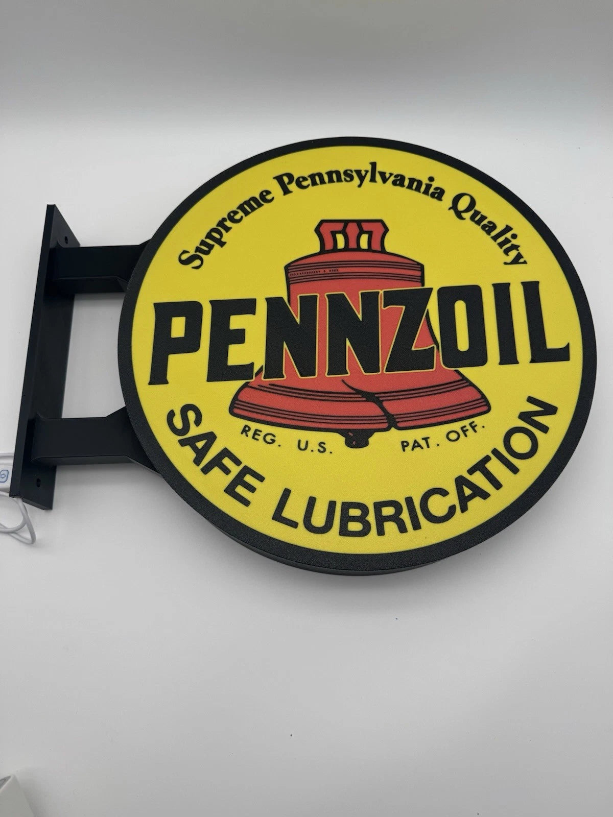 Pennzoil 13”  Pub Style Dual Side Light Up LED Sign Gas Station Pub Bar Mancave