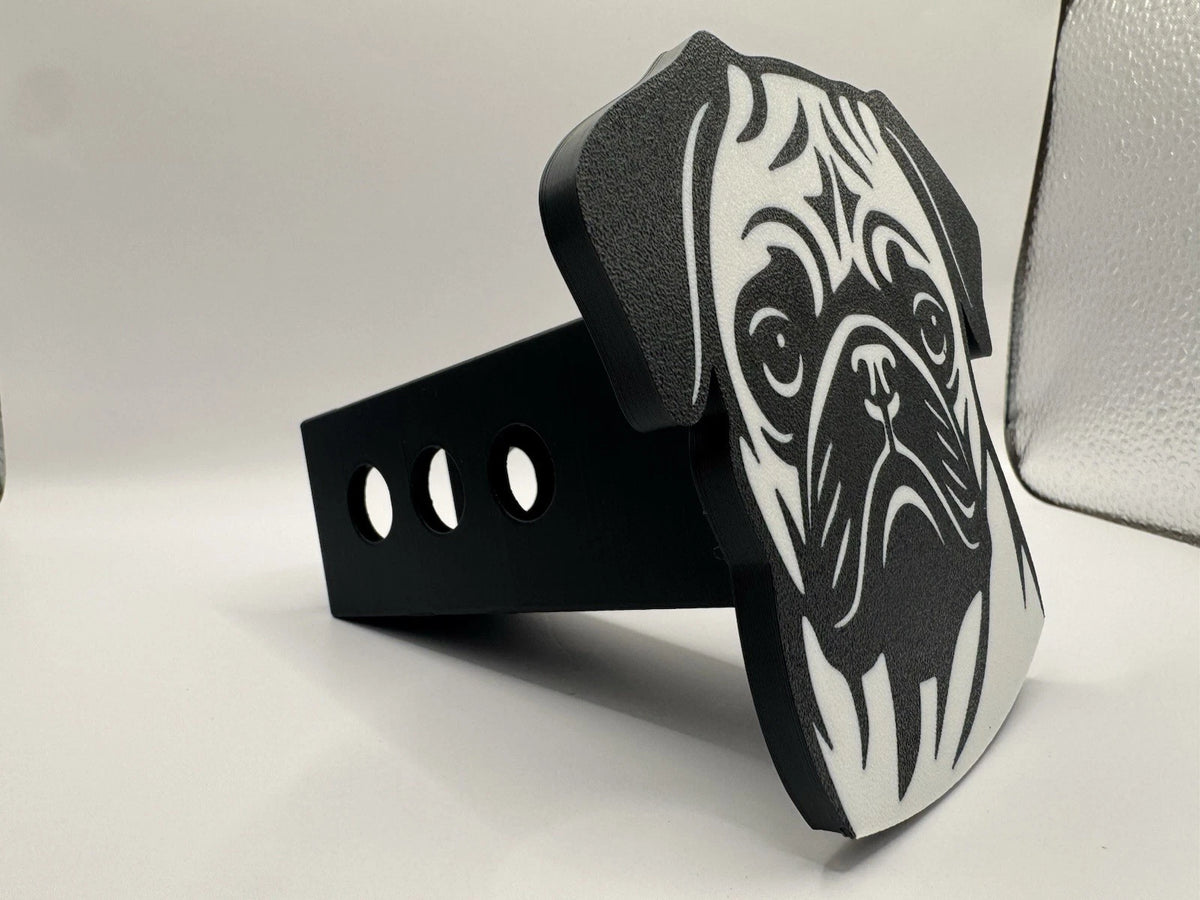 Pug Dog -  Hitch Receiver Cover – Fits 2” – Multiple Designs Available