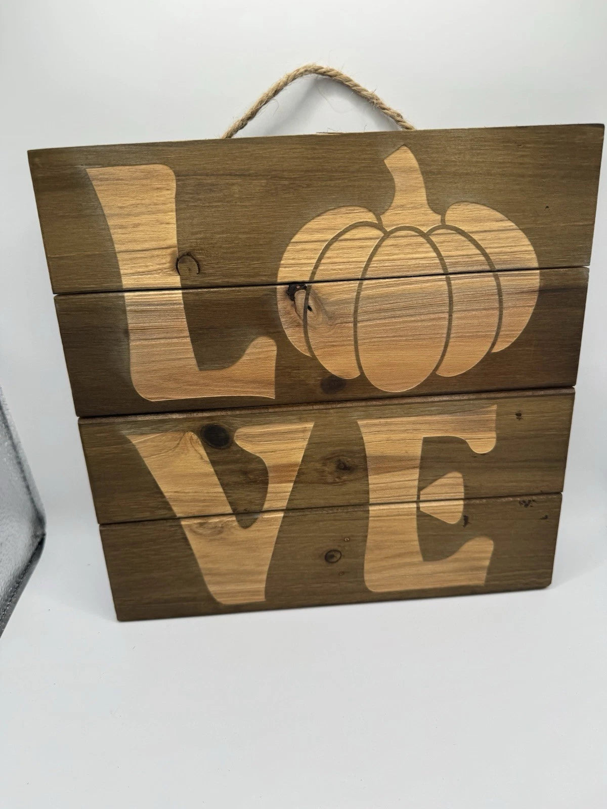 Cute Rustic Wood Sign - Fall Decoration - Pumpkins Love - Hand Made