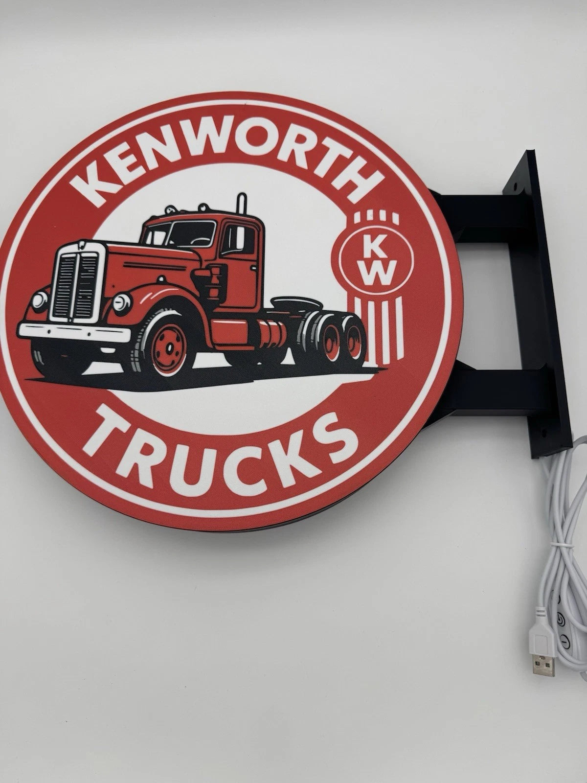 Kenworth Trucks 13”  Pub Style Dual Side Light Up LED Sign Pub Bar Mancave