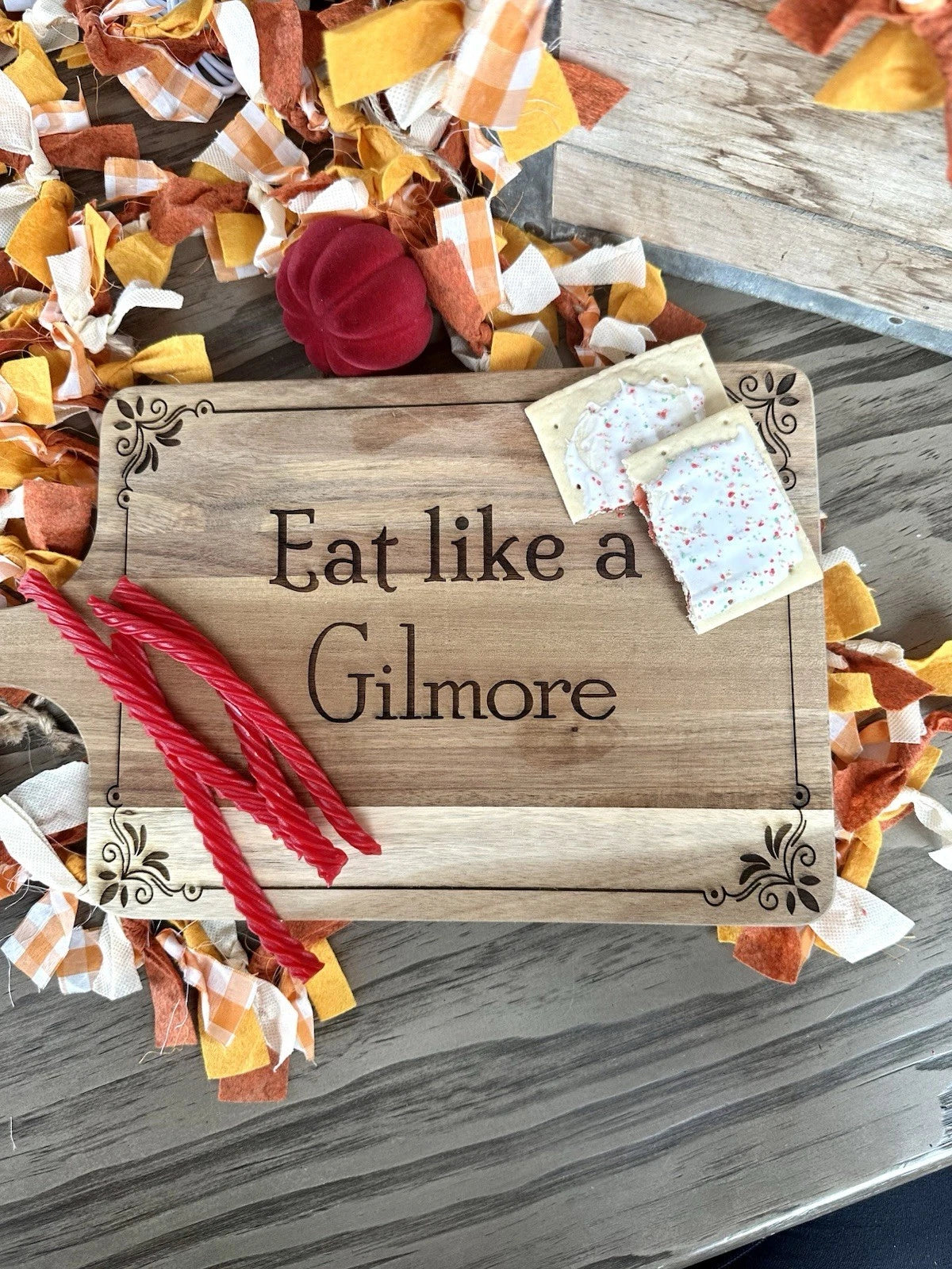 Eat Like A Gilmore- Engraved Wooden Cutting Board