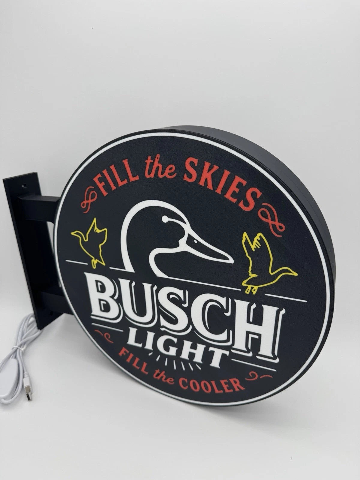 Busch Lite Ducks Unlimited 13”  Pub Style Dual Side Light Up LED Sign Bar Garage