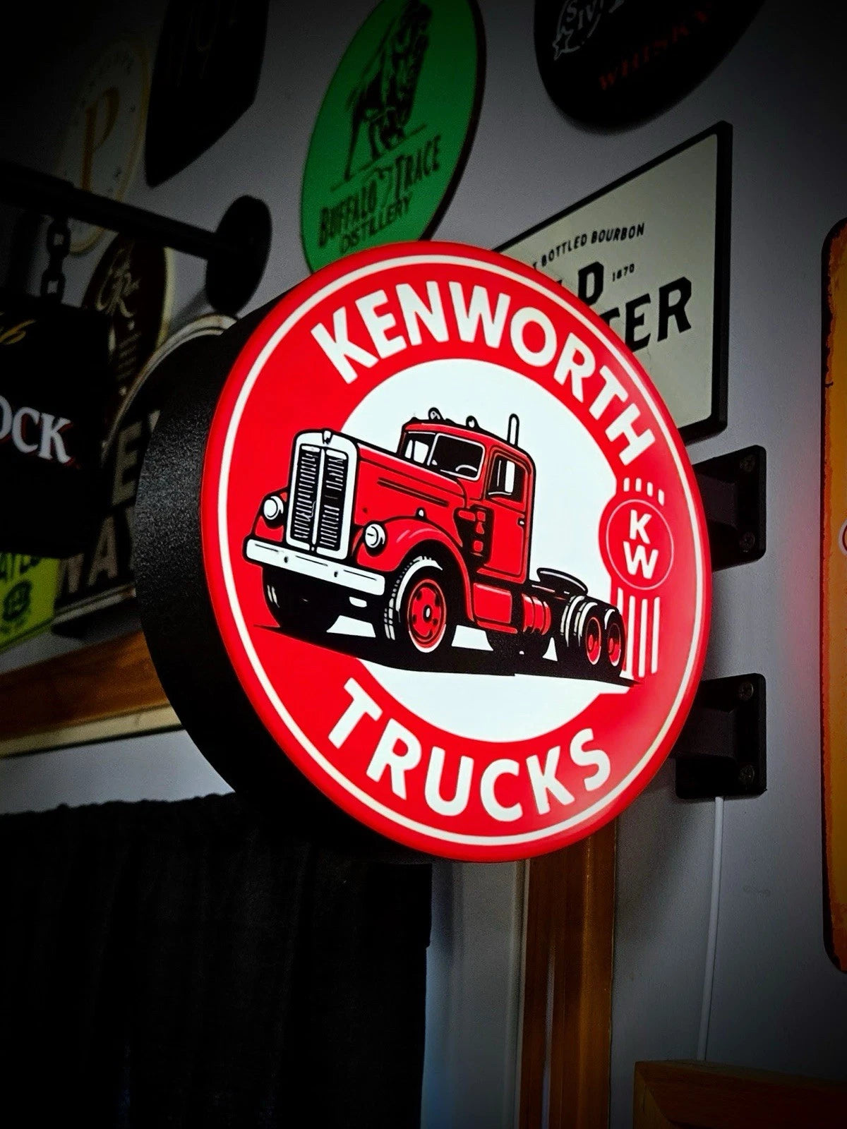 Kenworth Trucks 13”  Pub Style Dual Side Light Up LED Sign Pub Bar Mancave